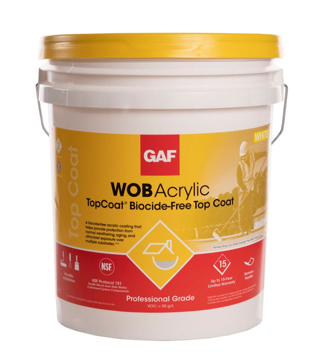 GAF WOB Acrylic TopCoat® (Biocide-Free) 5-GAL